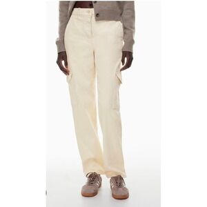 Wilfred Free Aritzia Cream High Waisted Button Fly Cargo Pants Womens 6 Utility